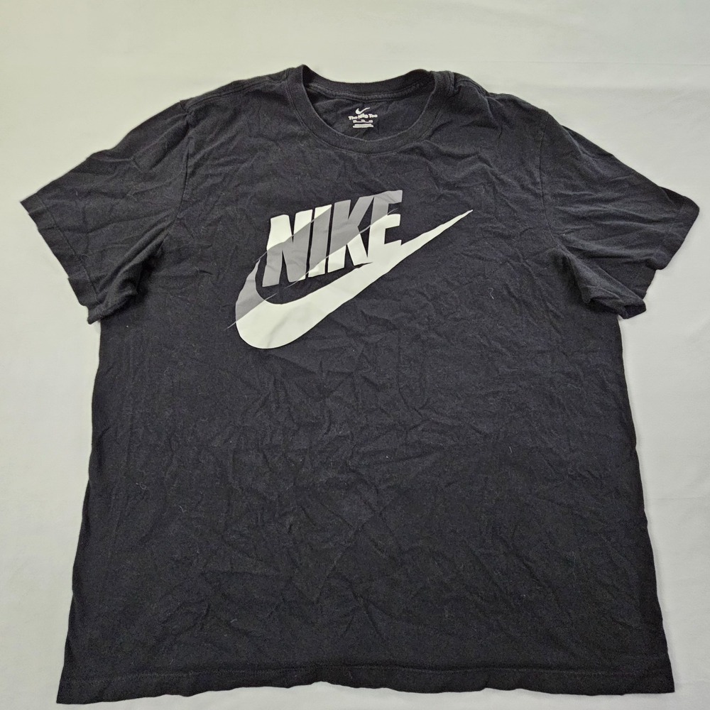 Nike Swoosh Logo Black Short Sleeve T-Shirt Men's XL